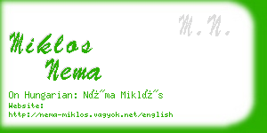 miklos nema business card